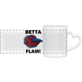 Kampffisch-Betta-Flair-Aquarium - Panoramatasse mit Herzhenkel - Weiß - Vorne