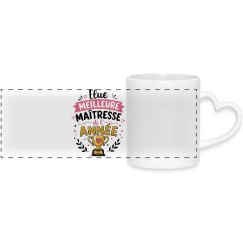 Meilleure Maîtresse de l'Année - Mug panoramique avec anse en forme de cœur - blanc - Devant