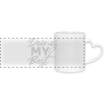 Je fais mon meilleur dicton motivant honnête et drôle - Mug panoramique avec anse en forme de cœur - blanc - Devant