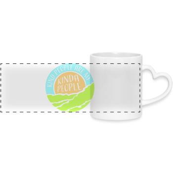 Kind People Are My Kinda People Friendliness - Panoramic mug with heart handle - white - Front