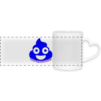 Blue Poop Glow - Panoramatasse mit Herzhenkel - Weiß - Vorne
