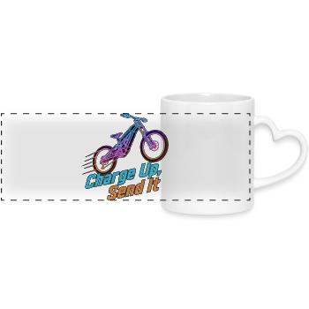 Charge Up Send It Neon E-Bike - Panoramic mug with heart handle - white - Front