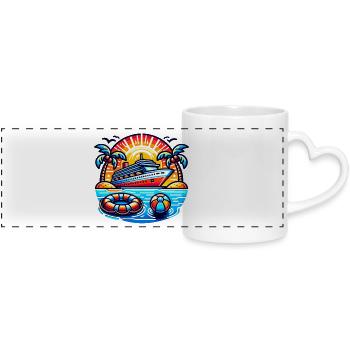 Cruise - Panoramic mug with heart handle - white - Front