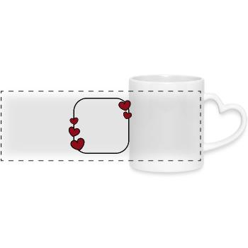 Cadre Cœur - Mug panoramique avec anse en forme de cœur - blanc - Devant