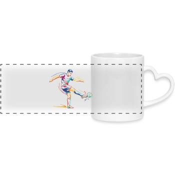 Graphique des joueurs du tournoi de football - Mug panoramique avec anse en forme de cœur - blanc - Devant
