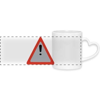 caution caution - Panoramic mug with heart handle - white - Front
