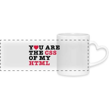 you are the css of my html - Panoramic mug with heart handle - white - Front