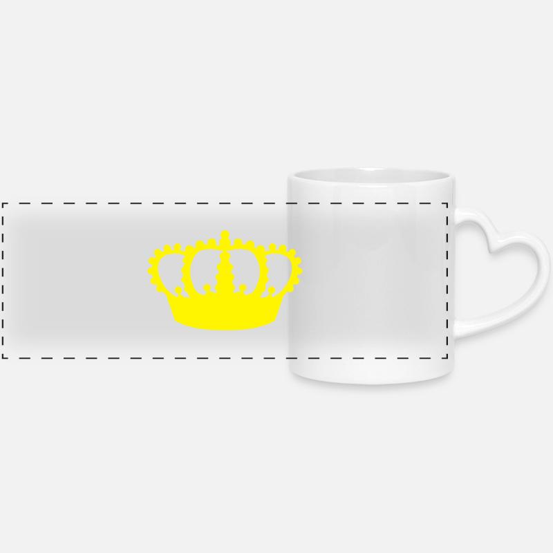 crown - Panoramic mug with heart handle - white