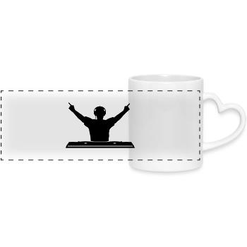 dj_mixing_f1 - Panoramic mug with heart handle - white - Front