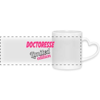 Docteur / Infirmier / Kiné / Médecin / Doctoresse - Panoramic mug with heart handle - white - Front