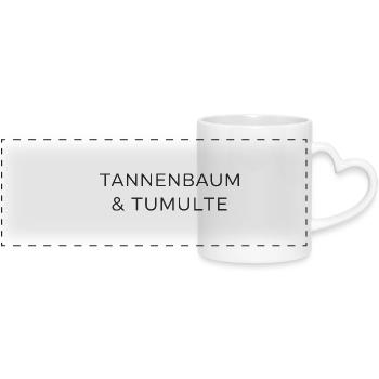 Christmas tree & riots - Panoramic mug with heart handle - white - Front