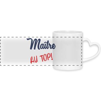 MASTER AT THE TOP - Panoramic mug with heart handle - white - Front