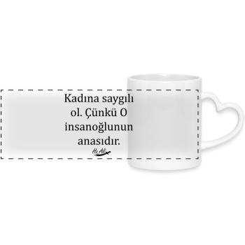 Hz. Ali Sözleri - Panoramic mug with heart handle - white - Front