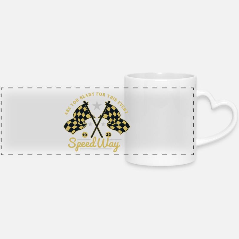 Speedway - Panoramic mug with heart handle - white