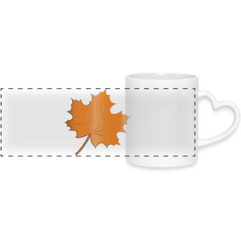 Herbst - Panoramatasse mit Herzhenkel - Weiß - Vorne