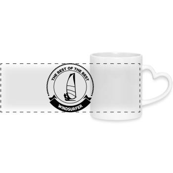 Planche à voile / Véliplanchiste / Windsurf / - Mug panoramique avec anse en forme de cœur - blanc - Devant