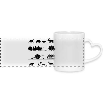 Habitants de la forêt - Mug panoramique avec anse en forme de cœur - blanc - Devant