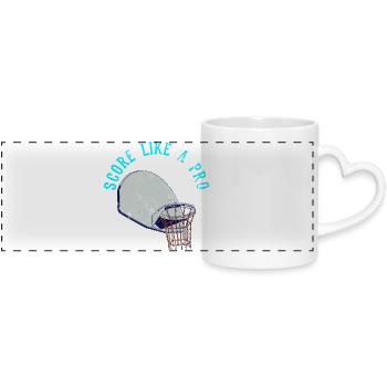 Motivating Basketball Quote - Panoramic mug with heart handle - white - Front