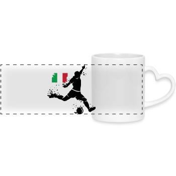 Fußball Team Italien Fan Spieler EM 2024 Explosion - Panoramatasse mit Herzhenkel - Weiß - Vorne