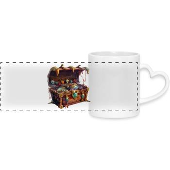 Coffre au trésor Loot RPG Jeu de rôle Shirt de jeu de rôle - Mug panoramique avec anse en forme de cœur - blanc - Devant