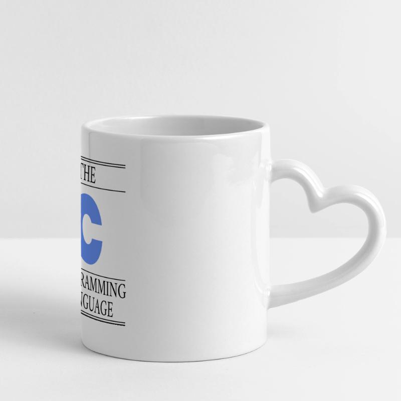 Le langage de programmation C Mug panoramique avec anse en forme de cœur