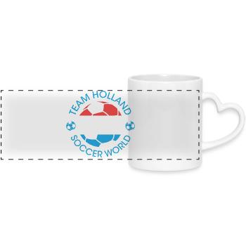 Championnat des Pays-Bas par équipe de Football Holland - Mug panoramique avec anse en forme de cœur - blanc - Devant
