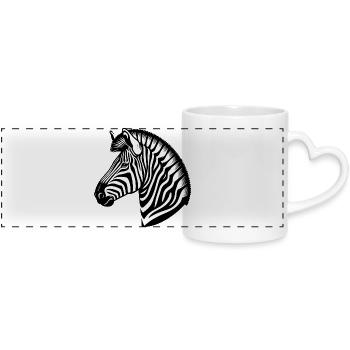 Zèbre - Mug panoramique avec anse en forme de cœur - blanc - Devant