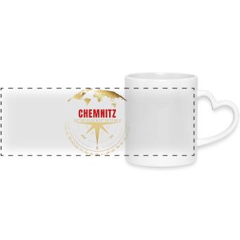 Koordinaten Chemnitz - Panoramatasse mit Herzhenkel - Weiß - Vorne