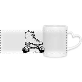 Roller skates - Panoramic mug with heart handle - white - Front