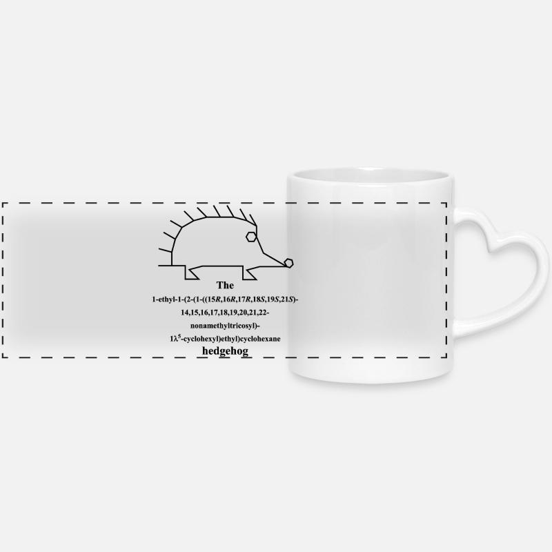 Molécule de hérisson - Nomenclature IUPAC Blague -b - Mug panoramique avec anse en forme de cœur - blanc