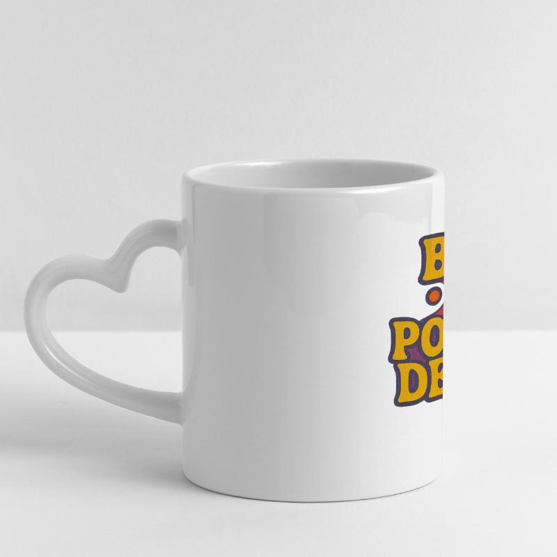 Back by Popular Demand Retro Script Panoramic mug with heart handle