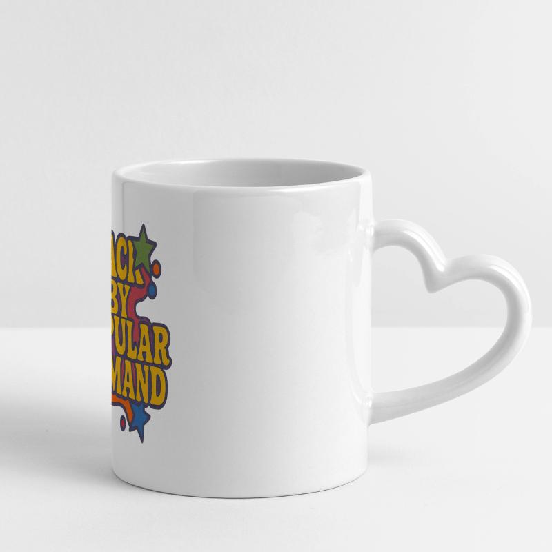 Back by Popular Demand Retro Script Panoramic mug with heart handle