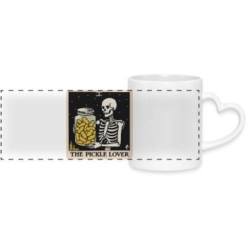 L’amateur de concombre Tarot carte Concombre drôle - Mug panoramique avec anse en forme de cœur - blanc - Devant