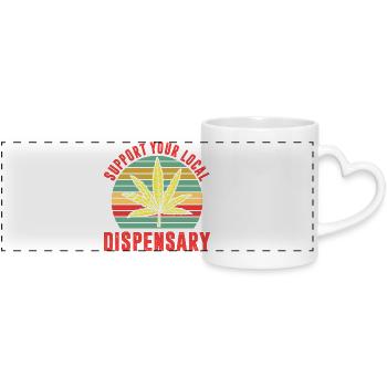 Funny Stoner Outfits - Panoramic mug with heart handle - white - Front