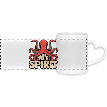 Oktopus Spirit - Panoramatasse mit Herzhenkel - Weiß - Vorne