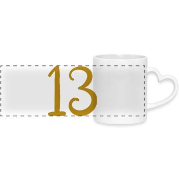 13 - Mug panoramique avec anse en forme de cœur - blanc - Devant