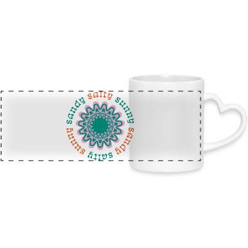 Salty Soul Mandala - Panoramic mug with heart handle - white - Front