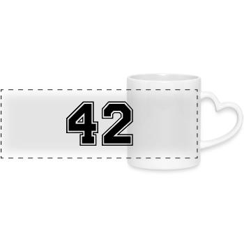 42 - Panoramic mug with heart handle - white - Front