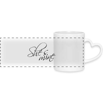 Shes mine - Panoramic mug with heart handle - white - Front