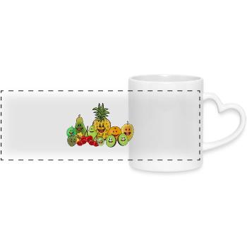 Fruits Fruits Fruits Vegan Nourriture végétalienne Été - Mug panoramique avec anse en forme de cœur - blanc - Devant