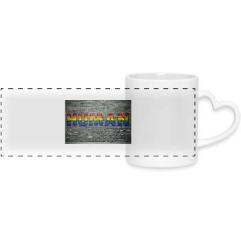Egalité humaine Vous Gay Pride Graffiti - Mug panoramique avec anse en forme de cœur - blanc - Devant
