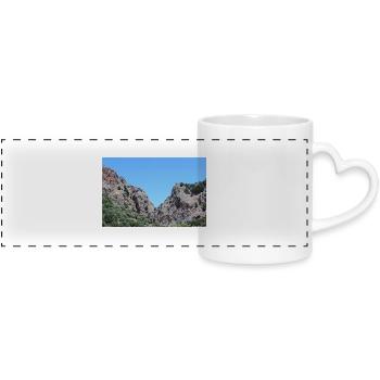 Montagnes de montagne Paysage de montagne Poster - Mug panoramique avec anse en forme de cœur - blanc - Devant