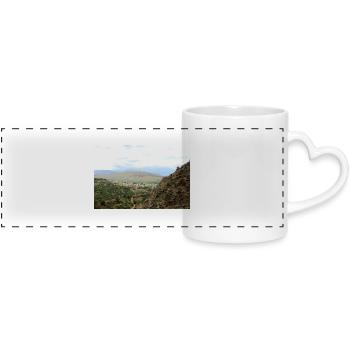 Montagnes de montagne Paysage de montagne Poster - Mug panoramique avec anse en forme de cœur - blanc - Devant