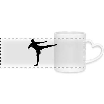 Kickboxer - Panoramic mug with heart handle - white - Front