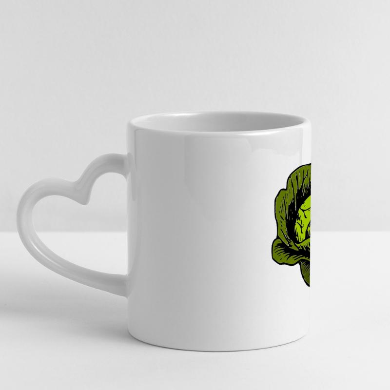 cabbage red cabbage white cabbage cabbage kale veggie gemuese Panoramic mug with heart handle