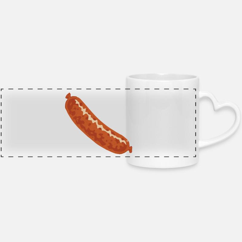 Wurst - Panoramatasse mit Herzhenkel - Weiß