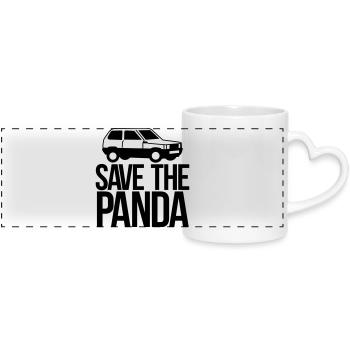 save the panda - Panoramic mug with heart handle - white - Front