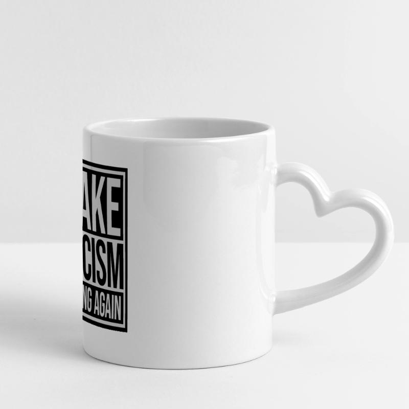 make racism wrong again Panoramic mug with heart handle