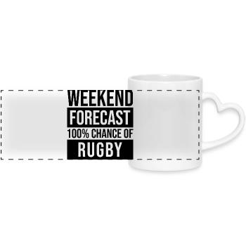 rugby - Mug panoramique avec anse en forme de cœur - blanc - Devant