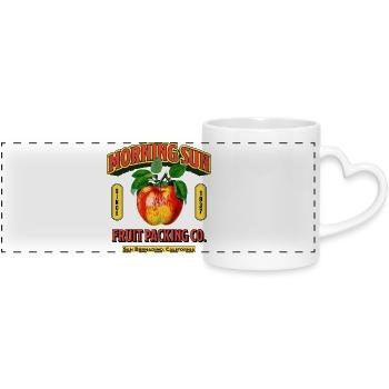 Morning Sun Fruit Label - Panoramic mug with heart handle - white - Front